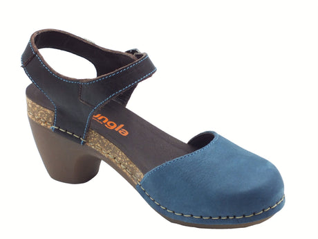Jungla Jungla 7465 Samoa Ocean Pop Camila Sandali per Donna in pelle testa di moro e blu con tacco medio blu