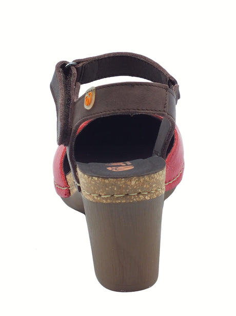 Jungla Jungla 7831 Loto Rojo Pipa Camila Sandali per Donna in pelle marrone rossa con tacco alto Rosso