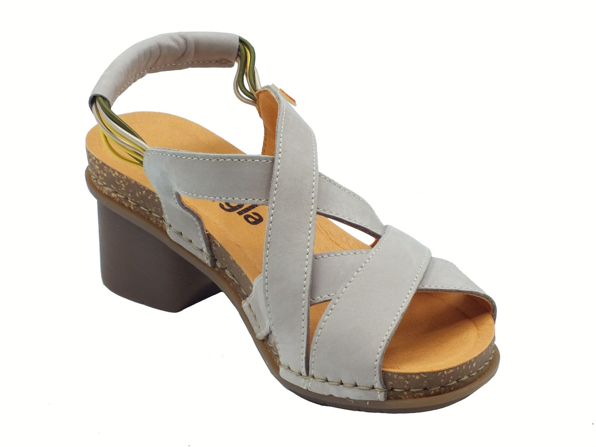 Jungla Jungla 8203 Nubuck Beach Palm Camila Sandali per Donna in grigio con tacco medio grigio