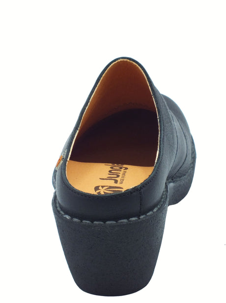 Jungla Jungla 8352 Loto Negro Praga Sabot per Donna in pelle nera con tacco Nero