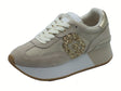 LIU JO LIUJO BA5035 Dreamy Ecru Sneakers Sportive per Donna in nabuk e tessuto beige con zeppa alta beige
