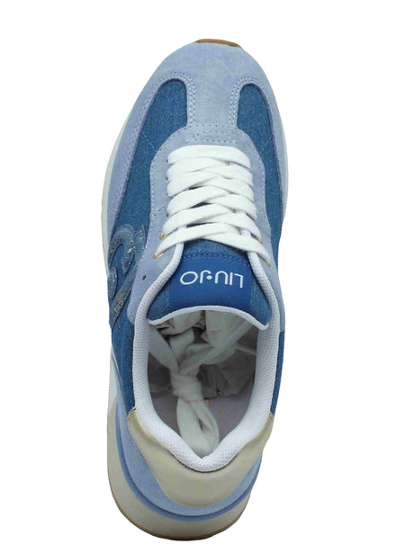 LIU JO LIUJO BA5035 Dreamy Denim Sneakers Sportive per Donna in nabuk e tessuto blue con zeppa alta Denim