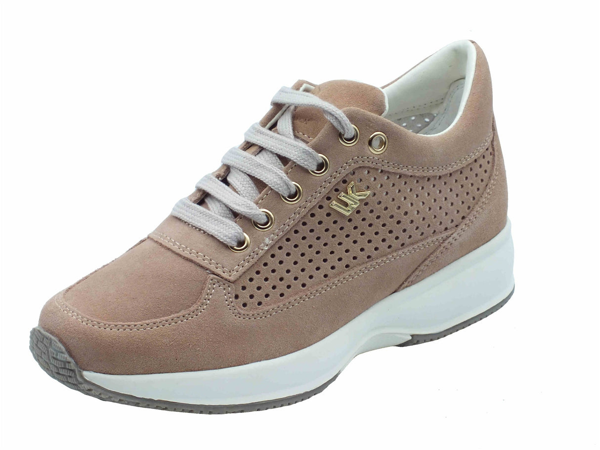 Lumberjack Lumberjack Raul SW01305 Rose Sneakers per Donna in nabuk rosa con zeppa bombata Rose