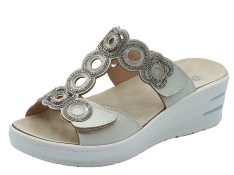 Melluso Melluso 019247 Bianco Sandali per Donna in scamosciato con doppio stretch ed estraibile Bianco