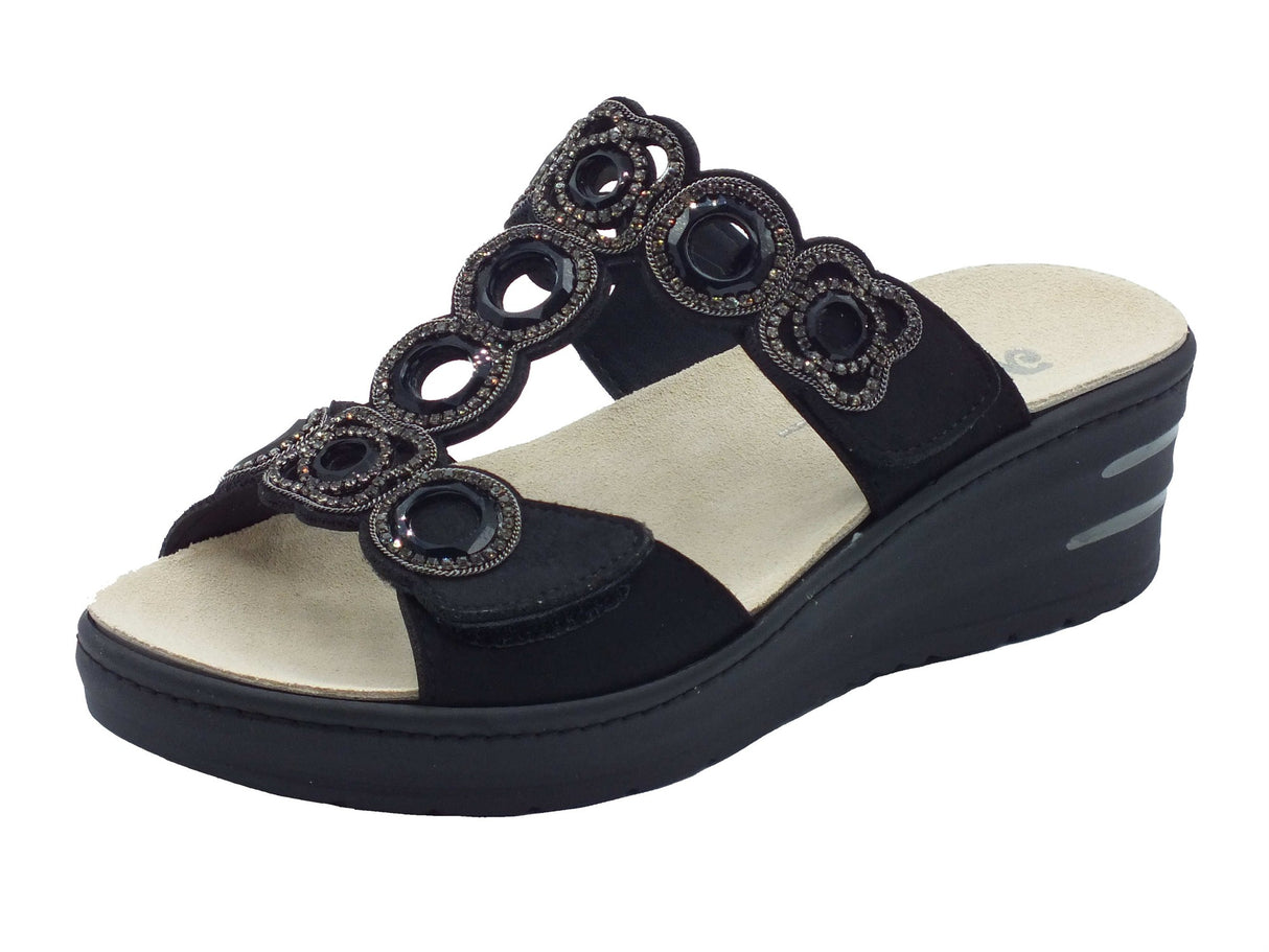 Melluso Melluso 019247 Nero Sandali per Donna in scamosciato con doppio stretch ed estraibile Nero