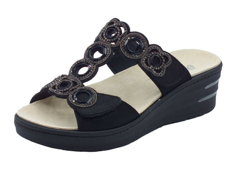 Melluso Melluso 019247 Nero Sandali per Donna in scamosciato con doppio stretch ed estraibile Nero