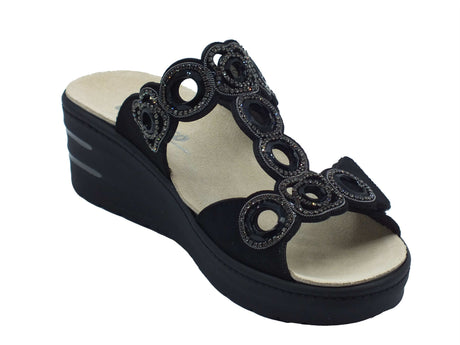 Melluso Melluso 019247 Nero Sandali per Donna in scamosciato con doppio stretch ed estraibile Nero