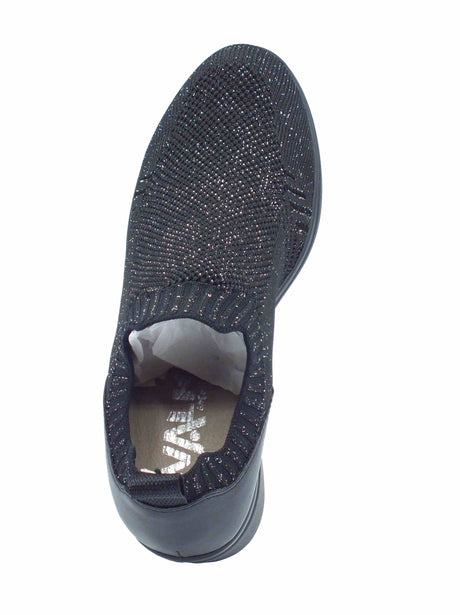 Melluso Melluso K53013 Black Tronchetti Confort Donna tessuto elasticizzato con zeppa alta Black