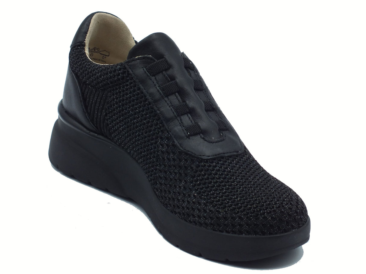 Melluso Melluso Walk K55431Z Nero Sneakers Slip-On per Donna in tessuto zeppa alta Nero
