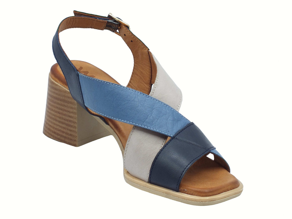 Melluso Melluso K56110Z Jeans Sandali per Donna in pelle blu con tacco alto e fibia Jeans