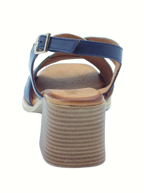 Melluso Melluso K56110Z Jeans Sandali per Donna in pelle blu con tacco alto e fibia Jeans