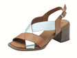 Melluso Melluso K56110Z Coconut Sandali per Donna in pelle marrone laminato con tacco alto e fibia marrone