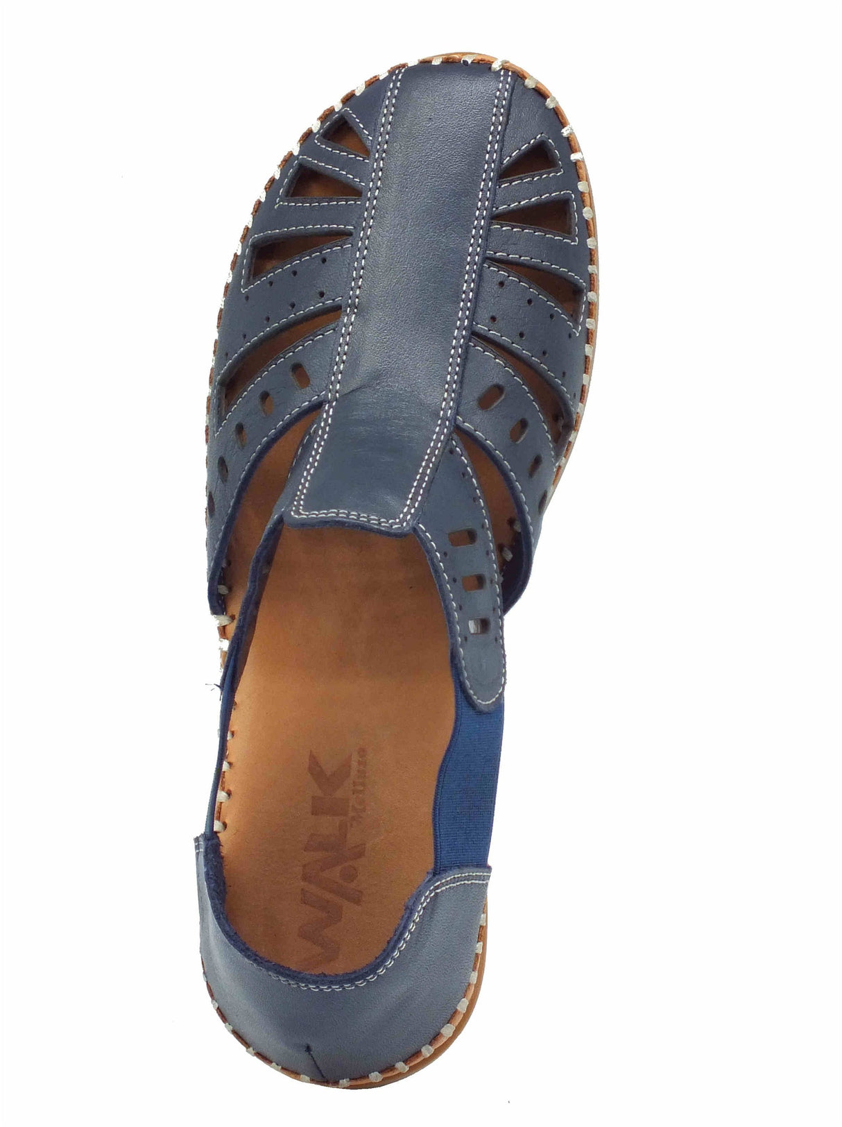 Melluso Melluso Walk K70058 Navy Mocassini per Donna in pelle traforata zeppa bassa Navy