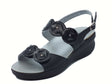 Melluso Melluso K95228Z Nero Sandali Confort per Donna in pelle con doppio stretch sottopiede estraibile Nero