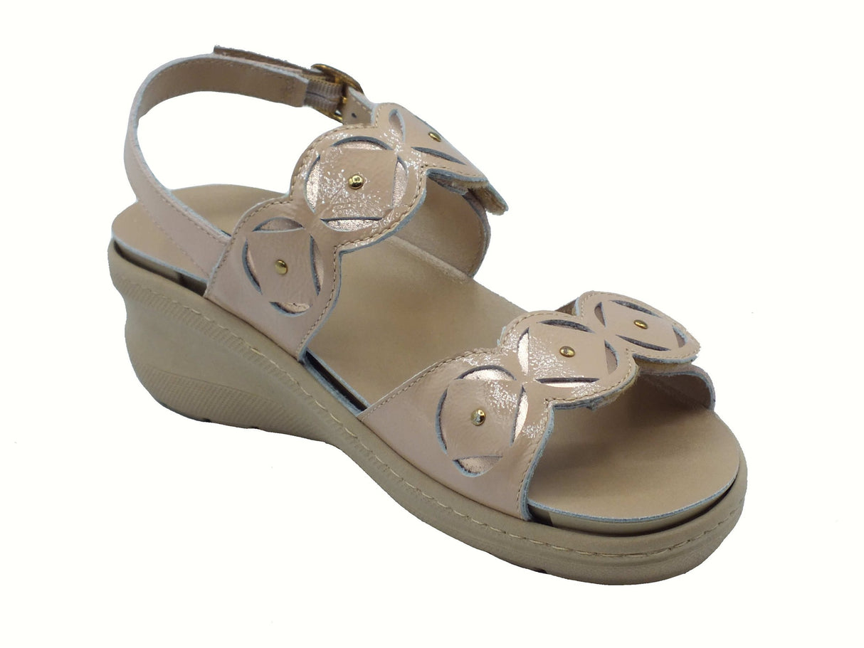 Melluso Melluso K95228Z Nude Sandali Confort per Donna in pelle con doppio stretch sottopiede estraibile Nude