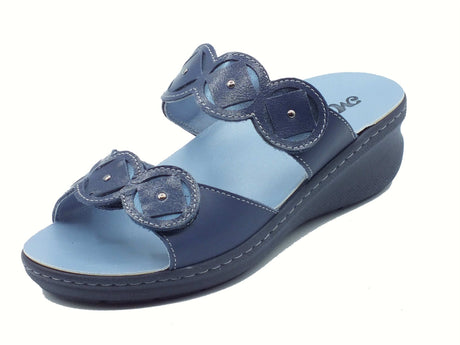 Melluso Melluso K95229Z Deep Blu Sandali Confort per Donna pelle doppio stretch sottopiede estraibile Deep Blu