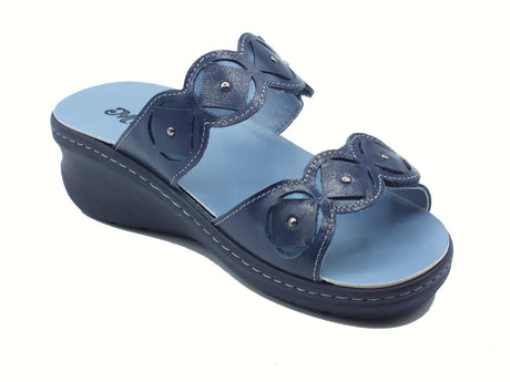 Melluso Melluso K95229Z Deep Blu Sandali Confort per Donna pelle doppio stretch sottopiede estraibile Deep Blu