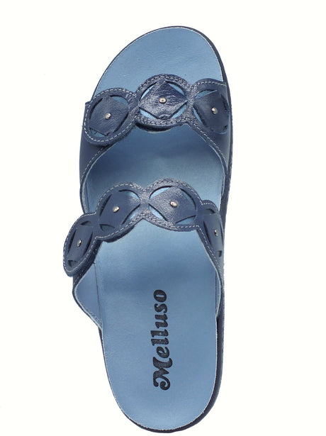 Melluso Melluso K95229Z Deep Blu Sandali Confort per Donna pelle doppio stretch sottopiede estraibile Deep Blu