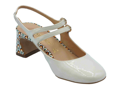 Nacrèe Nacrèe 2391020 Napl Burro Decoltè elegante in ecopelle bianco per Donna tacco medio Burro