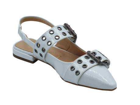 Nacrèe Nacrèe 411A093 Napl Bianco Decoltè per Donna in ecopelle con fibione e tacco basso Bianco