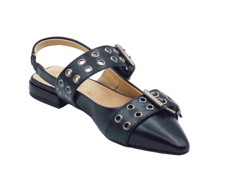 Nacrèe Nacrèe 411A093 Cap Nero Decoltè per Donna in ecopelle con fibione e tacco basso Nero