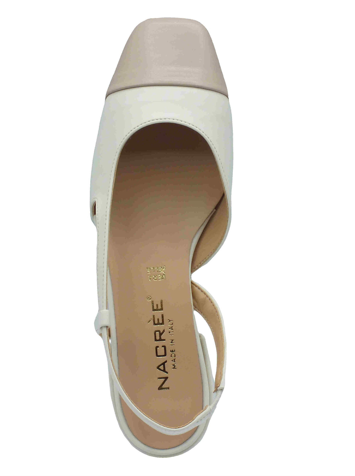 Nacrèe Nacrèe 5066003 Cap Nude Burro Decoltè elegante rosa naturale e bianco per Donna tacco basso Burro