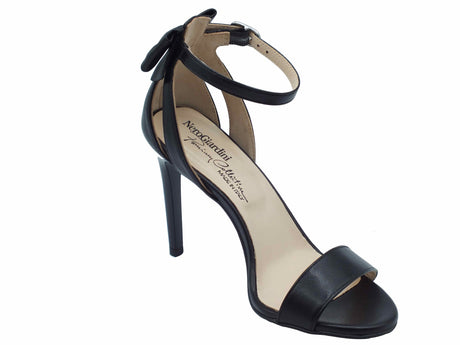 Nero Giardini NeroGiardini E410111DE Nappa Nero Sandali eleganti per donna in pelle con cinturino e tacco alto Nero