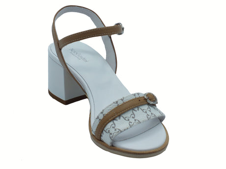 Nero Giardini NeroGiardini E410430D Giove Bianco Nappa Corda Sandali per donna in pelle con cinturino e tacco alto Bianco