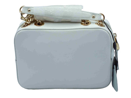 Nero Giardini NeroGiardini E443713D Reno Bianco Tracollina mini con catenelle per Donna in vera pelle con lampo Bianco
