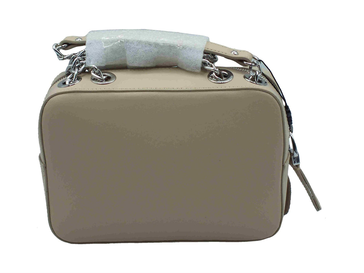 Nero Giardini NeroGiardini E443713D Reno Lino Tracollina mini con catenelle per Donna in vera pelle con lampo Lino