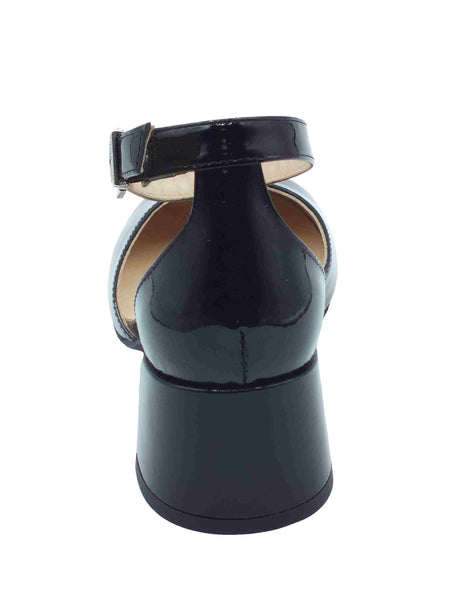 Nero Giardini NeroGiardini E512340D Vernice Nero Decoltè elegante per donna con cinturino e tacco basso Nero