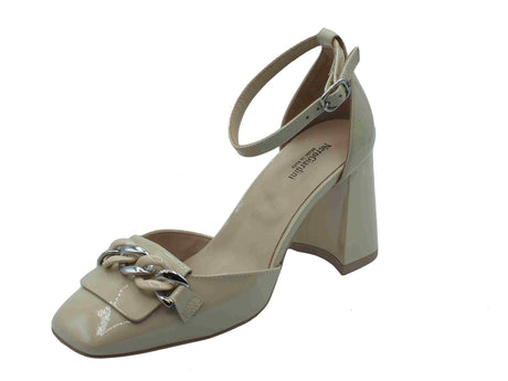 Nero Giardini NeroGiardini E512312D Vernice Latte Decoltè elegante per donna con cinturino e tacco alto Vernice Latte