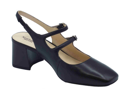 Nero Giardini NeroGiardini E512321D Nappa Pand. Nero Sandali eleganti per donna con doppio cinturino e tacco basso Nero