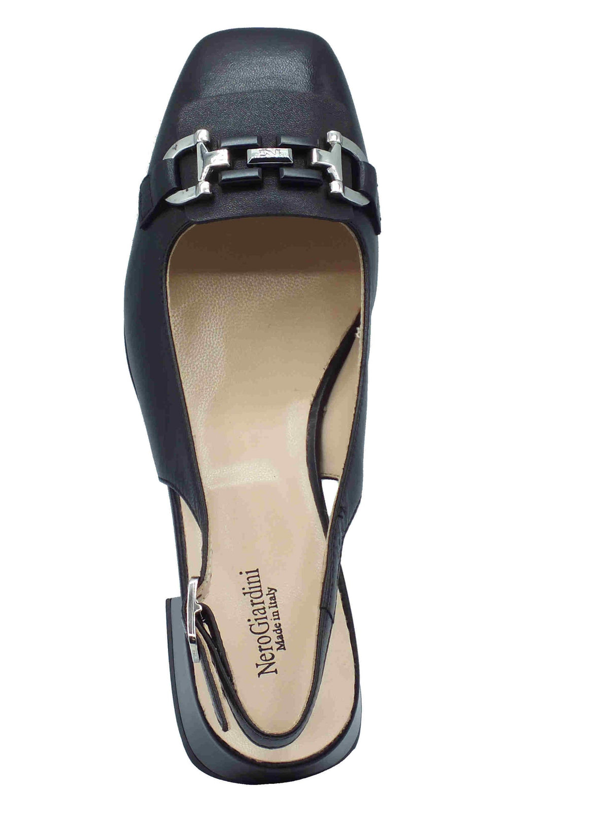 Nero Giardini NeroGiardini E512330D Nappa Pand. Nero Sandali eleganti per donna con cinturino e tacco basso Nero