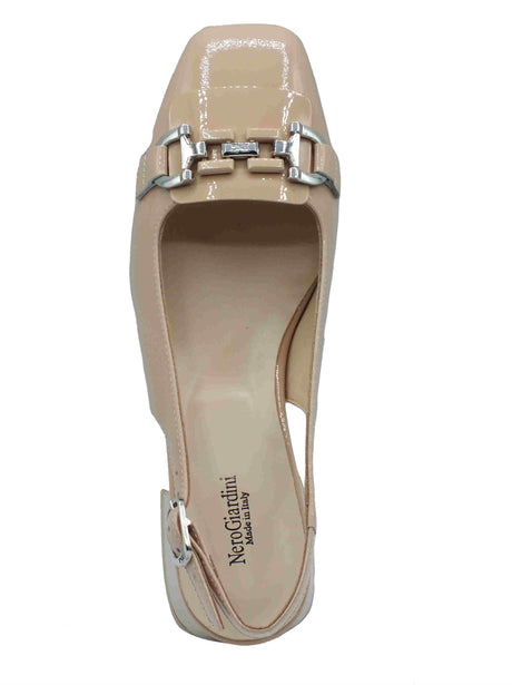 Nero Giardini NeroGiardini E512331D Vernice Cipria Decoltè eleganti per donna con cinturino e tacco basso Cipria