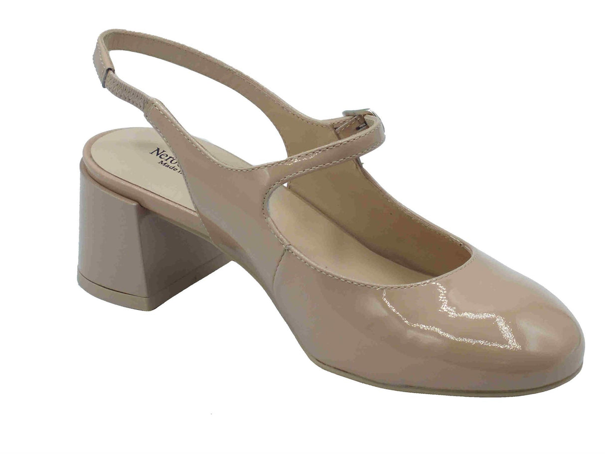 Nero Giardini NeroGiardini E512341D Vernice Cipria Sandali eleganti per donna con cinturino e tacco basso Cipria