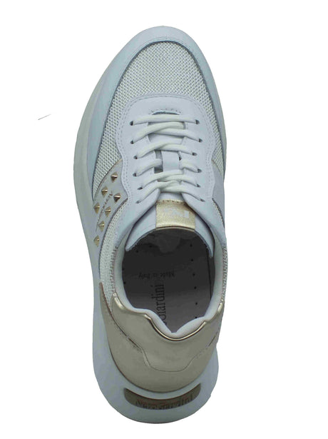 Nero Giardini NeroGiardini E512862D Skipper Rete Bianco Sneakers per Donna in nabuk e rete zeppa bassa Bianco