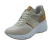 Nero Giardini NeroGiardini E512961D Velour Rete Yogurt Sneakers per Donna in nabuk e rete beige zeppa alta beige