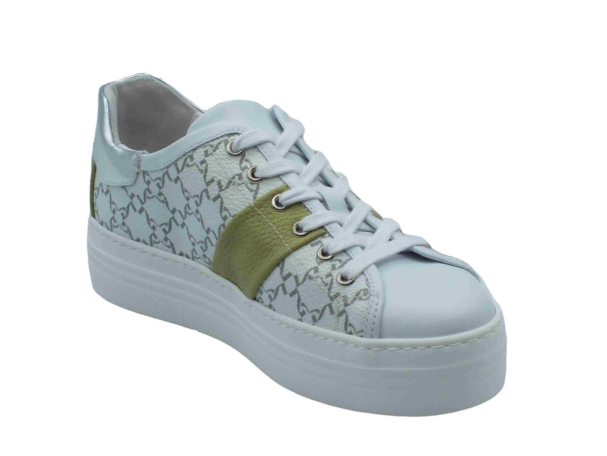 Nero Giardini NeroGiardini E513026D Skipper Giove Bianco Sneakers Sportive per Donna in pelle zeppa bassa Bianco