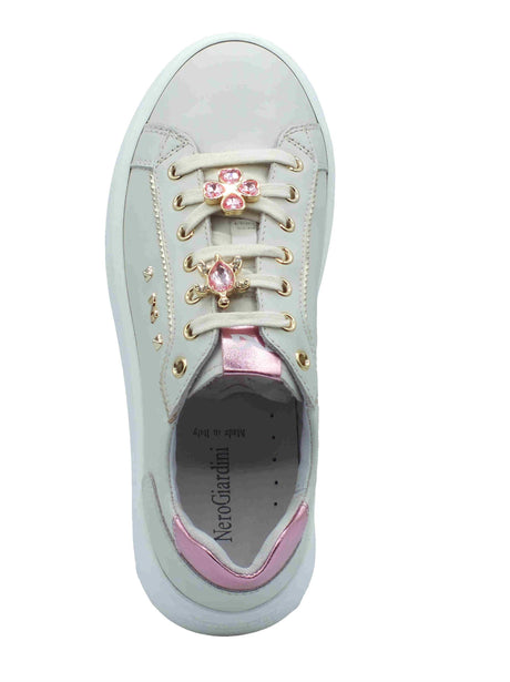 Nero Giardini NeroGiardini E513060D Velvet Osso Pink Sneakers Sportive per Donna in pelle zeppa bassa Osso Pink