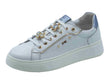 Nero Giardini NeroGiardini E513060D Cile Nappa Bianco Sneakers Sportive per Donna in pelle con gadget zeppa bassa Bianco