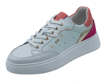 Nero Giardini NeroGiardini E513063D Skipper Bianco Sneakers Sportive per Donna in pelle zeppa bassa Bianco