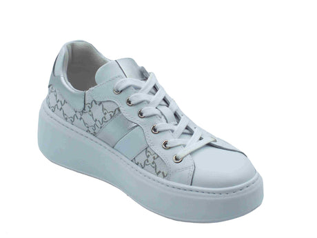 Nero Giardini NeroGiardini E513080D Skipper Bianco Sneakers Sportive per Donna in pelle zeppa bassa Bianco