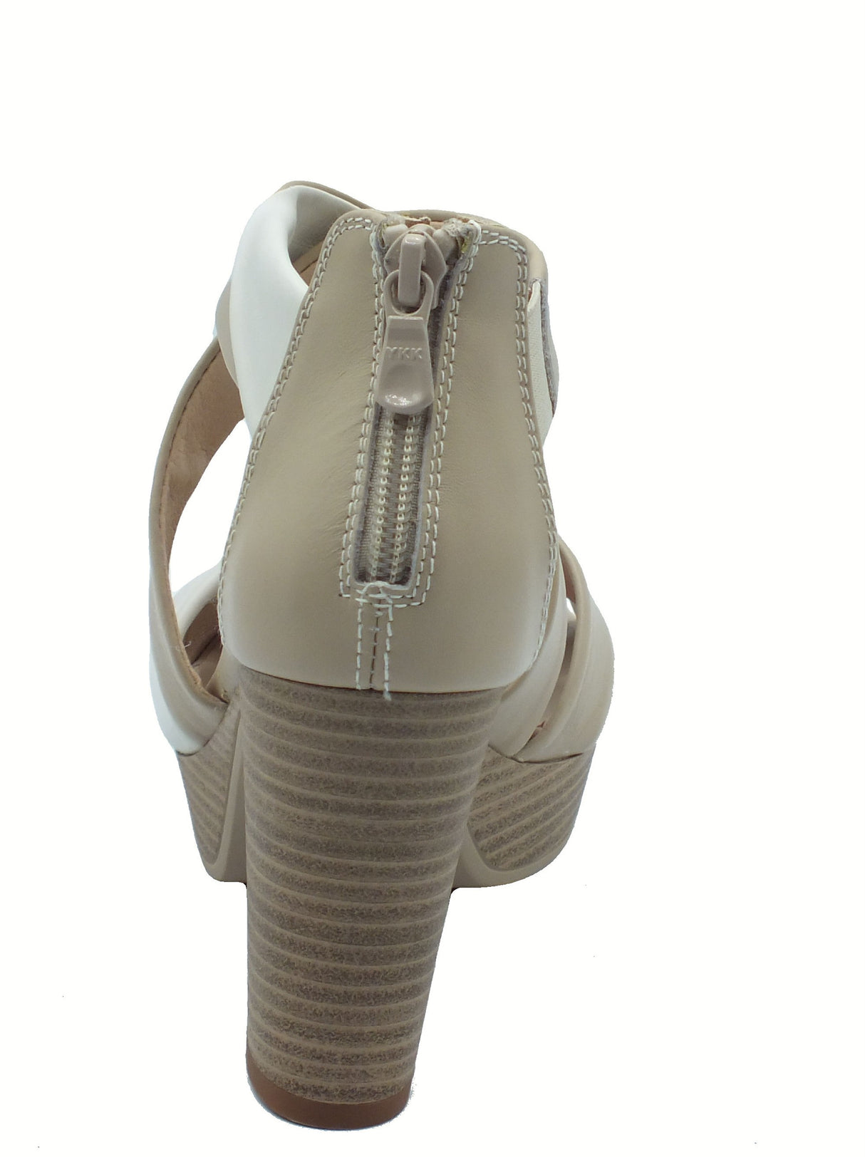 Nero Giardini NeroGiardini E513361D Tamigi Lino Osso Sandali per donna in pelle con lampo e tacco alto Lino