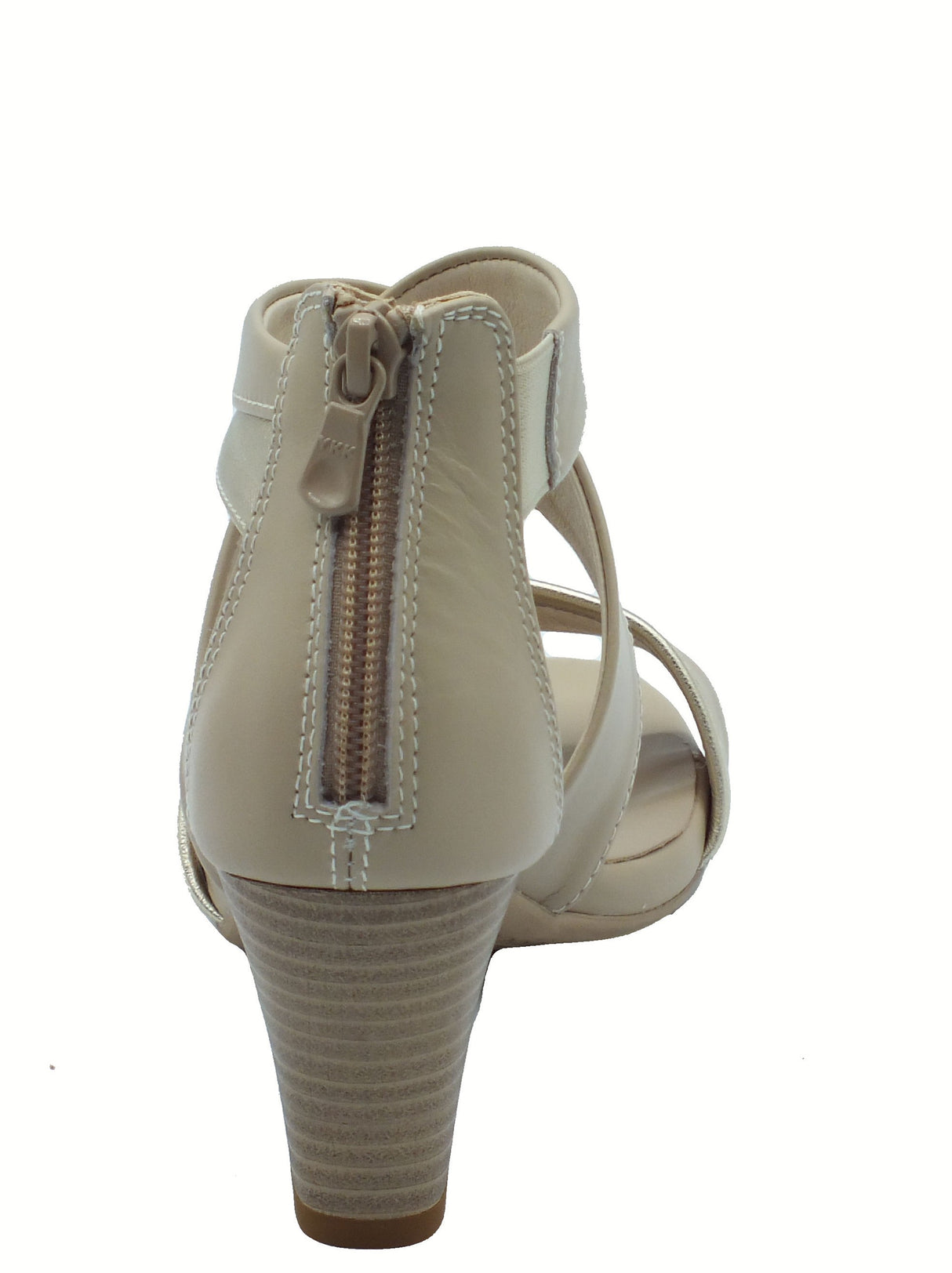 Nero Giardini NeroGiardini E513370D Tamigi Lino Sand Sandali per donna in pelle con lampo e tacco alto Sand