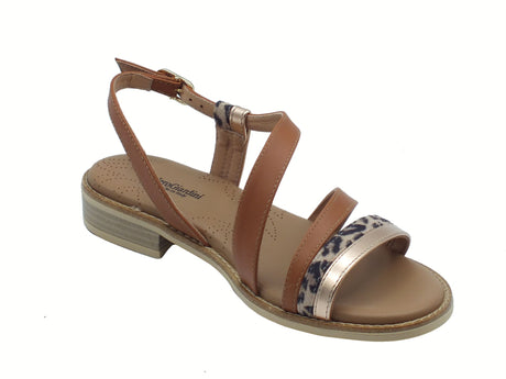 Nero Giardini NeroGiardini E513418D Brill Aida Beige Sandali per Donna pelle animal fibietta e tacco basso Beige