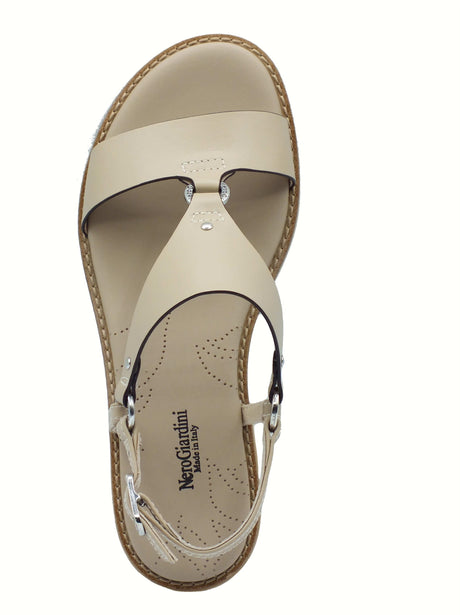 Nero Giardini NeroGiardini E513420D Tamigi Lino Sandali per donna in pelle con tacco basso Lino