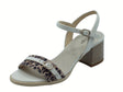 Nero Giardini NeroGiardini E513436D Sparta Osso Sandali per Donna in pelle ed animal con fibietta e tacco medio bianco