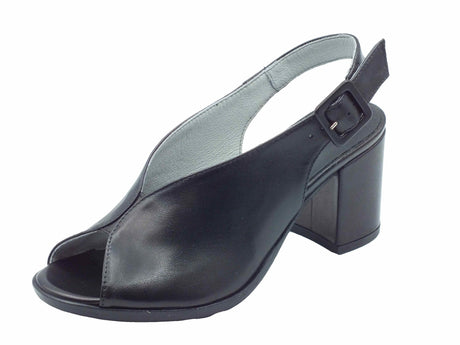 Nero Giardini NeroGiardini E513450D Pandora Nero Sandali per donna in pelle con cinturino e tacco alto Nero