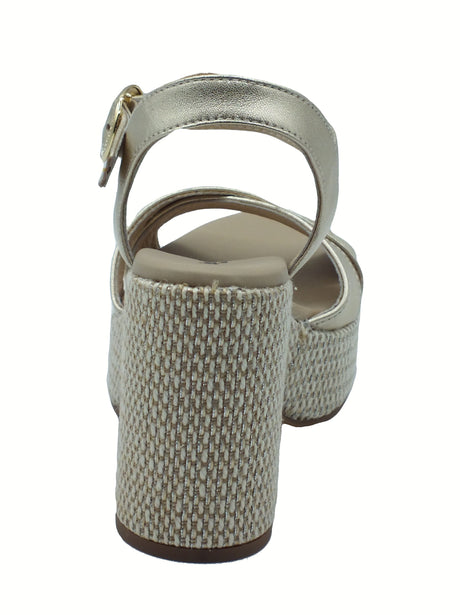 Nero Giardini NeroGiardini E513631D Etoile MieleSandali per Donna in pelle con fibietta e tacco alto lino